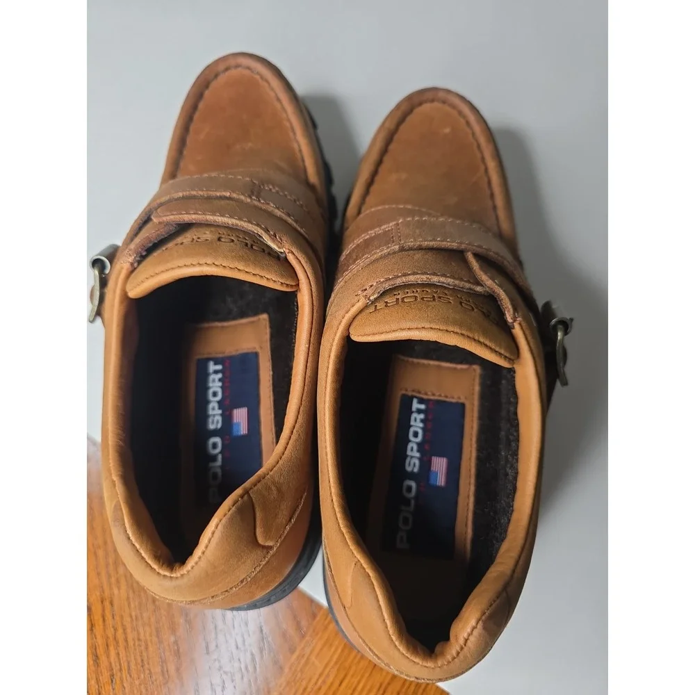 Polo Sport Ralph Lauren Women Leather Oxford Buckle Shoes 90s WB4194 Size 8.5B